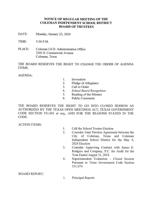 Coleman School Board to Meet Monday Night News colemantoday com
