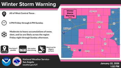 U.S. National Weather Service Issues Winter Storm Warning for Coleman ...