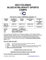 Bluecat Sports Camp 2023 FLYER and APPLICATION