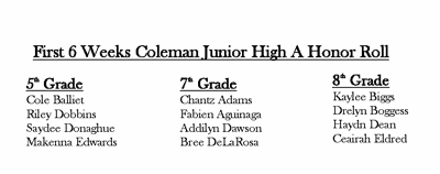 1st 6 Weeks CJHS