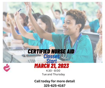 CNA classes March 21st