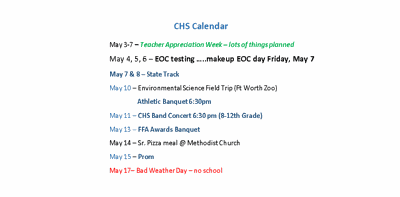 CHS MAY PIC