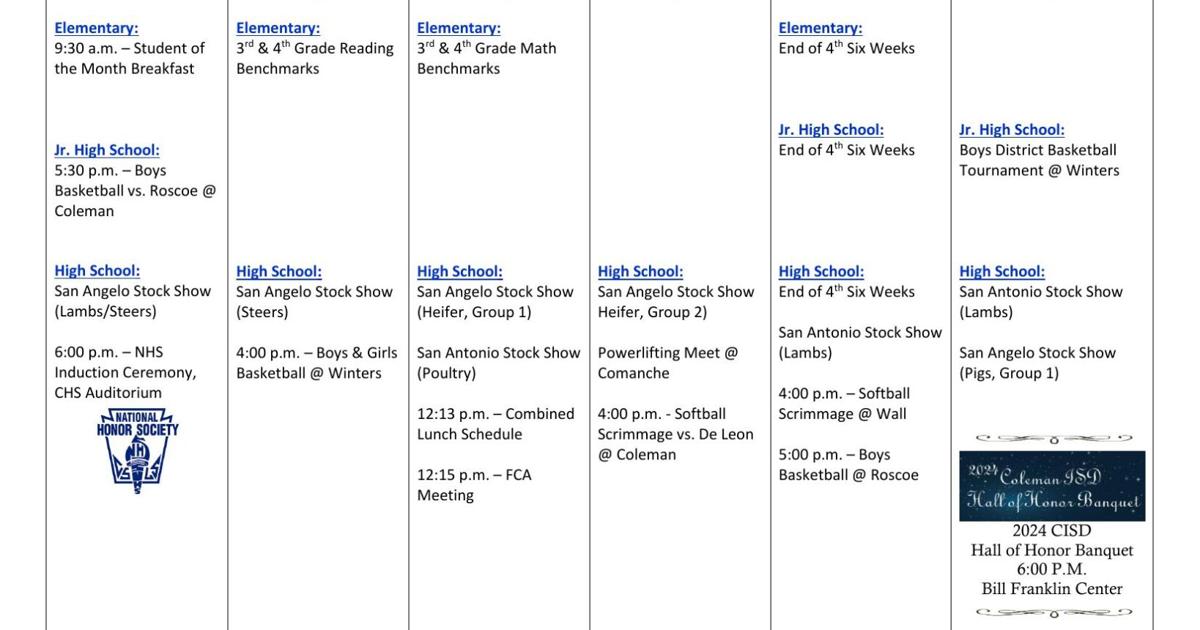 CISD Calendar for This Week News