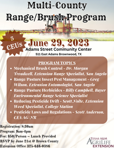 MULTI-COUNTY RANGE/BRUSH PROGRAM SET FOR JUNE 29TH | Business ...