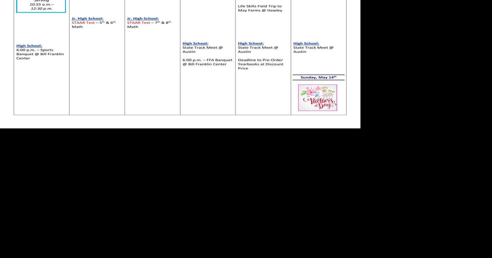 CISD Calendar for This Week News