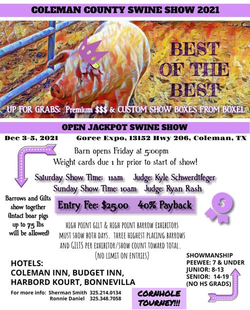 Coleman County Swine Show 2021 - Dec 3-5