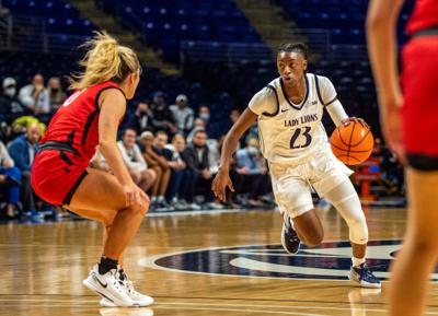 Penn State women's basketball guard Shay Hagans (23) dribbles basketball against Youngstown State