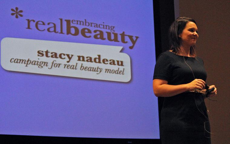 Dove Real Beauty Model, Stacy Nadeau, speaks at HUB Auditorium