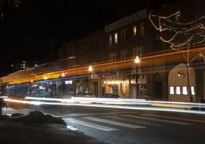 College Avenue, long exposure at night