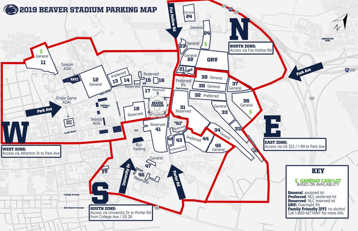 Penn State Stadium Parking Map