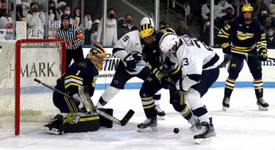 Men's Ice Hockey vs Michigan_Paquette Goal Attempt
