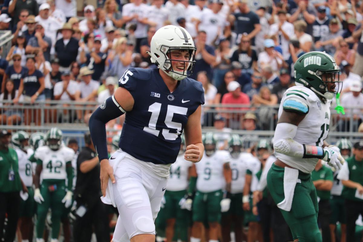 Drew Allar post touchdown collegian.psu.edu