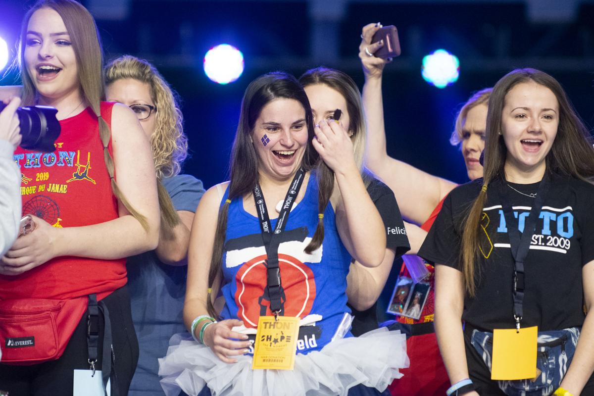 Over 45 People Donate Hair For Wigs For Kids On Stage At Thon