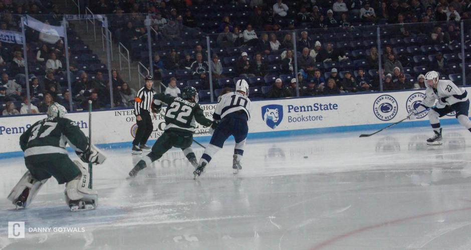 Penn State Men's Hockey vs. Michigan State, Forward Tyler Paquette (23) and Forward Christian Sarlo (10)
