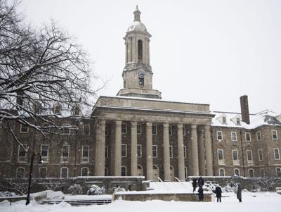 Snow, Penn State Campus, Old Main, Local Buildings and Generic Shots