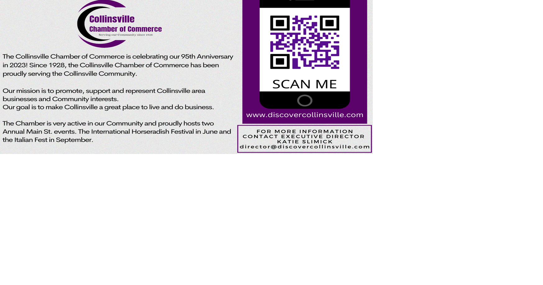 Collinsville Chamber of Commerce is celebrating a 95th Anniversary