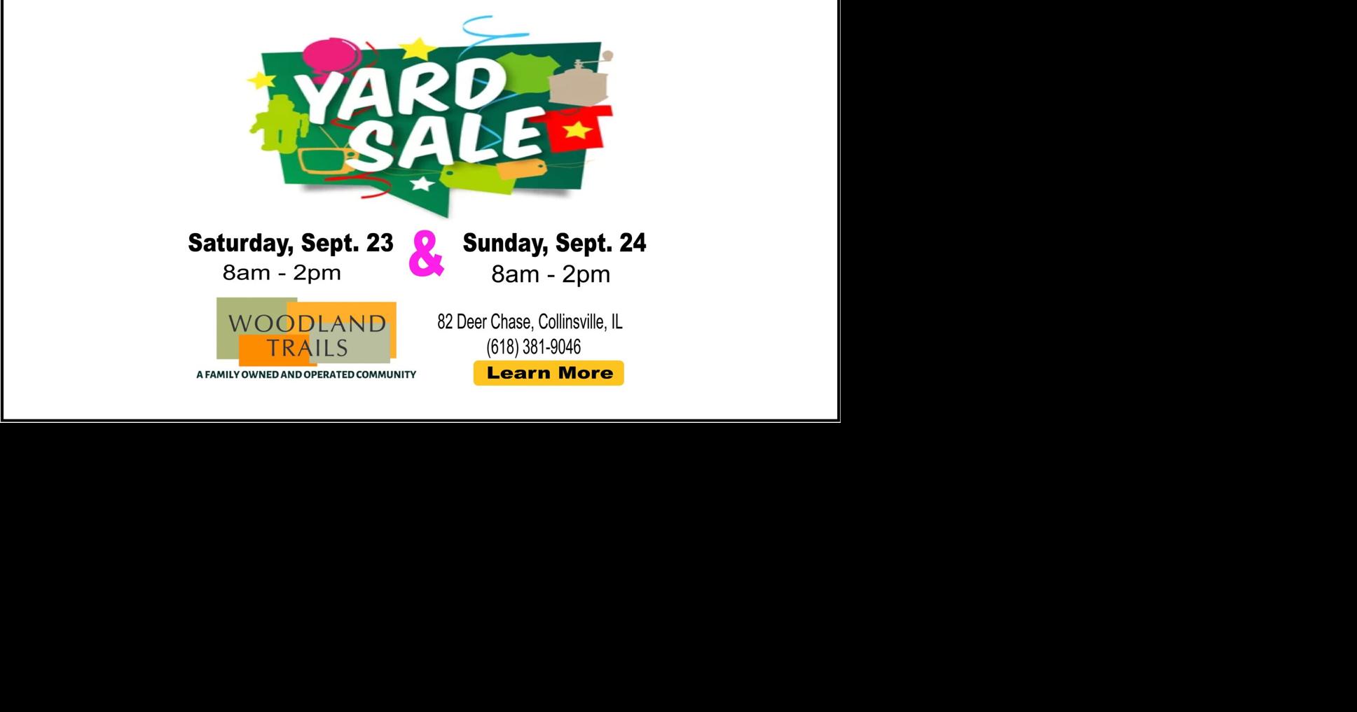 Woodland Trails to offer large yard sale on September 23 & 24 Arts