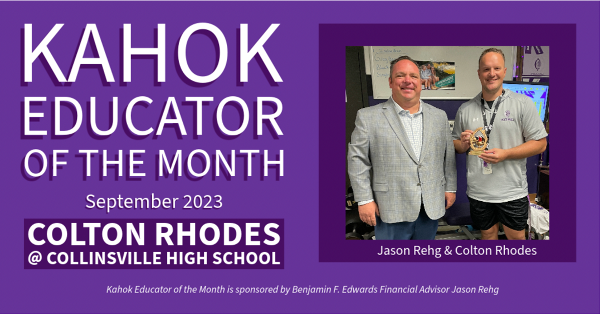 CHS’ Colton Rhodes is the September 2023 KAHOK Educator of the Month