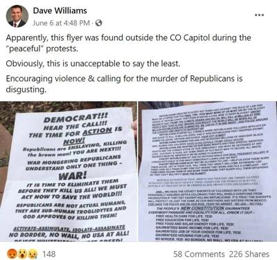 Dave Williams antifa post