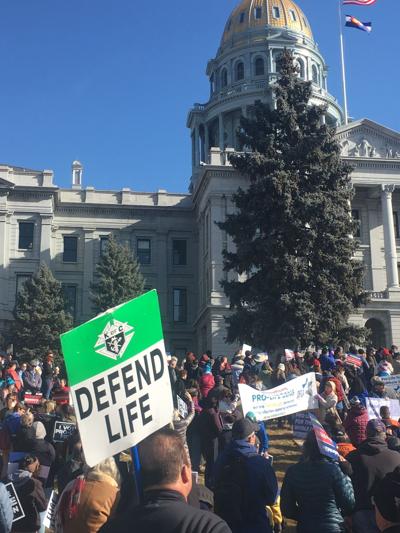 Anti-abortion rally attendees at the Capitol