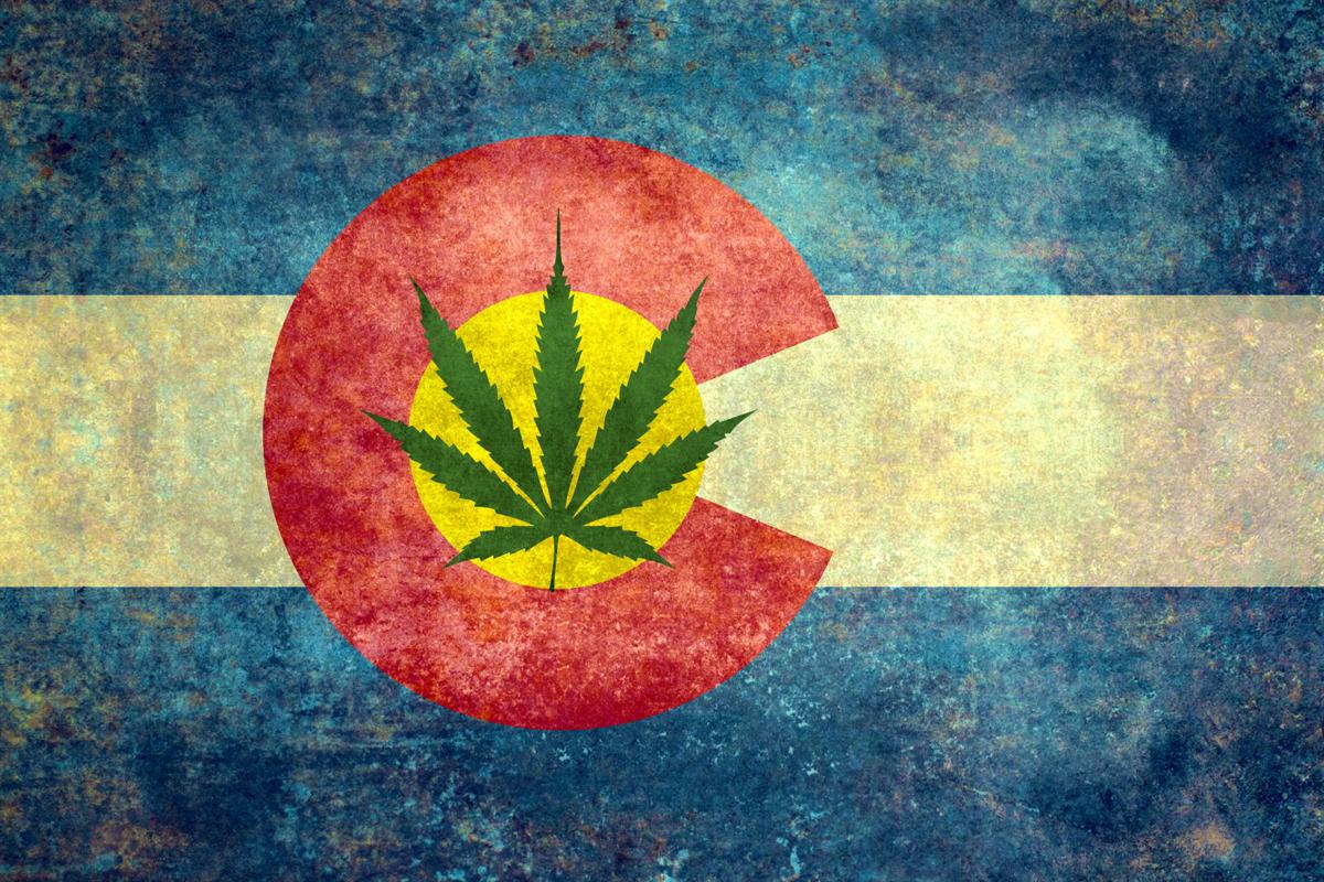 Multicolor Buckle Down Colorado Flag/Marijuana Leaf Throw Pillow 