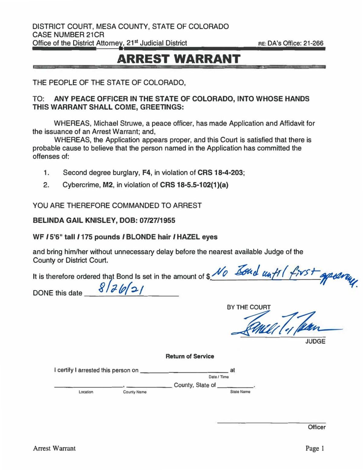 Orange County Arrest Affidavit