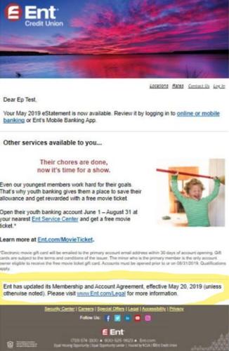 Colorado credit union #39 s #39 buried #39 notice was adequate: court Courts
