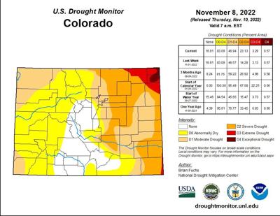 US Drought Monitor for Colorado 110822