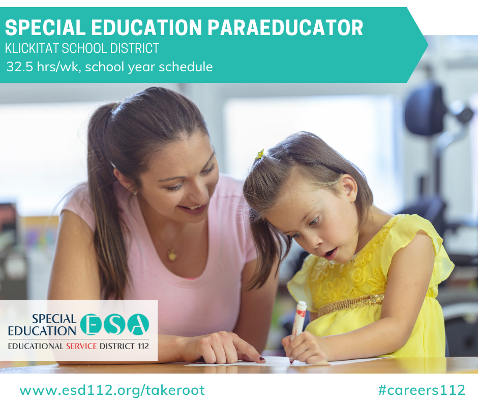 Now Hiring: Special Education Paraeducator for Klickitat School District image 1