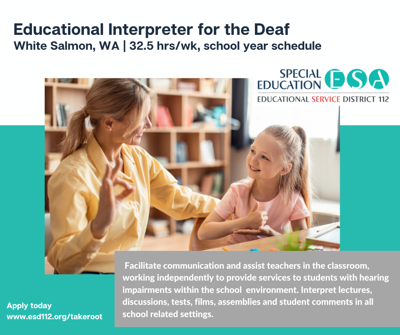 Educational Interpreter for the Deaf - White Salmon Schools image 1
