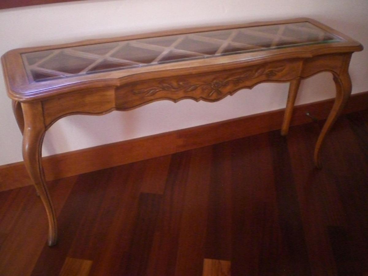 Glass top sofa table image 1