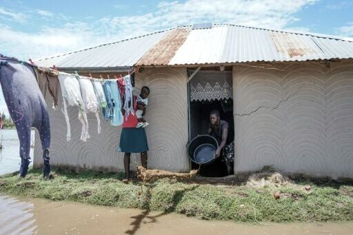 A house inundated by flooding in Nyakach, in western Kenya