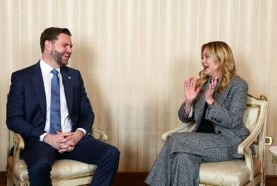 Cameraderie was on show between US Vice President JD Vance and Italian Prime Minister Giorgia Meloni