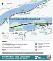 Viaduct west of Multnomah Falls emergency closure