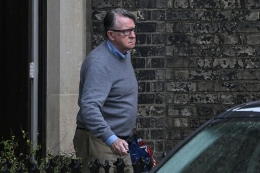 Former UK ambassador to the United States, Peter Mandelson, is pictured outside his residence in central London on Wednesday ahead of the release of documents about his appointment to the post