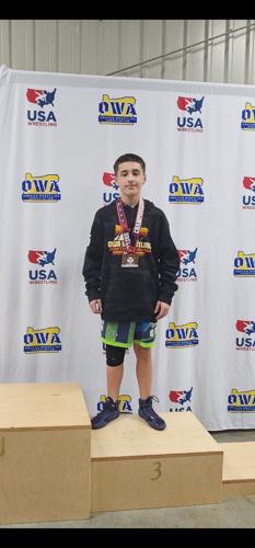 Noah Cervantes took third place for the 115 pound bracket in the 14-and-under division in Redmond.  Contributed photo