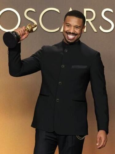 Michael B. Jordan rocked a Louis Vuitton suit for his big Oscars moment