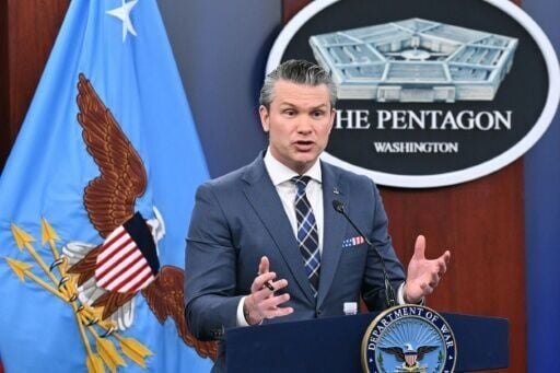US Secretary of Defense Pete Hegseth speaks during a news conference at the Pentagon in Washington DC on March 19, 2026