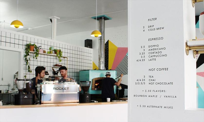 Returning home — with pizza, coffee