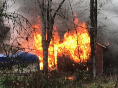 Structure fire on Eastside Road; house destroyed