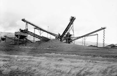History Dam The Dalles Sand and Gravel Plant Nov1-1953.jpg