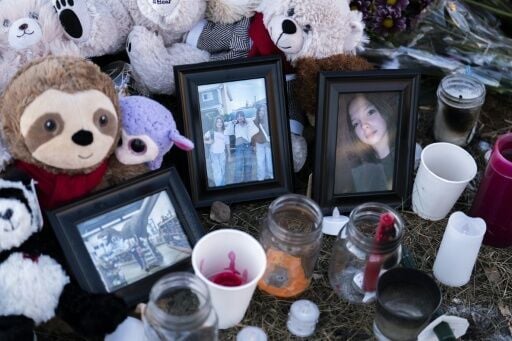 A memorial for the victims the mass shooting in Tumbler Ridge, Canada