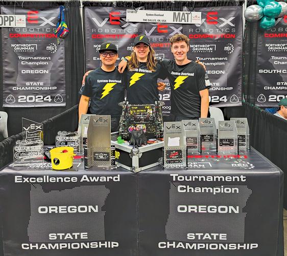 Team System Overload from The Dalles High School are, left to right, Ian Castaneda, Colin Schecter Jack McAllister. Contributed photos