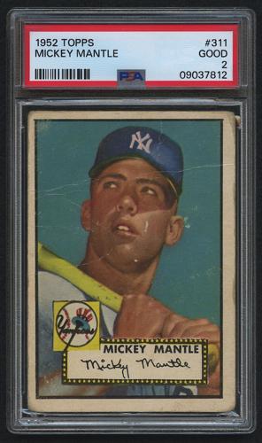 1952 TOPPS MICKEY MANTLE CARD OPENS AT $1 IN NO-RESERVE LIVE AUCTION MAY 19