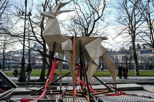 Ukrainian artist Zhanna Kadyrova created the concrete statue with her colleague Denys Ruban in 2019 for a park