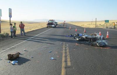Wasco area crash injures motorcyclist