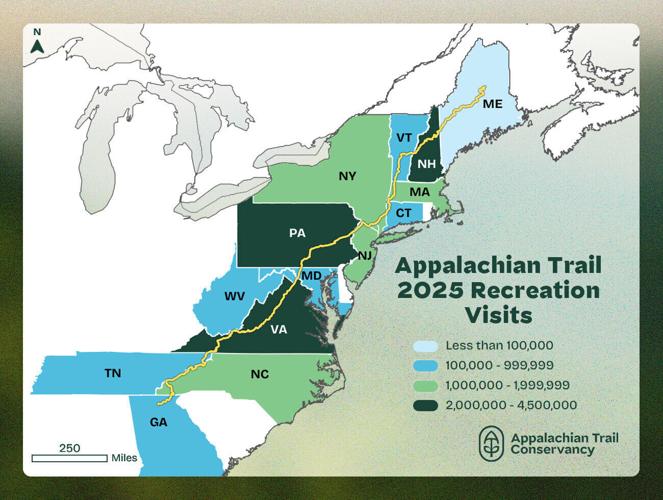 Appalachian Trail 2025 Recreation Visits