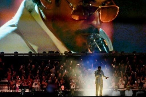 Puerto Rico's Bad Bunny performs during his 'Debi tirar mas fotos' world tour in Medellin, Colombia