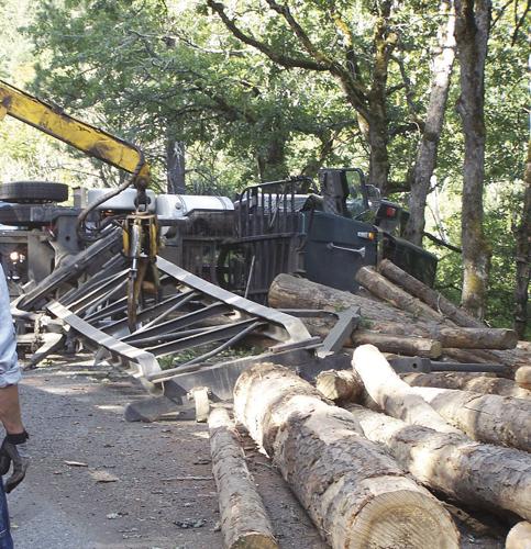 Log truck loses load on State Route 141A