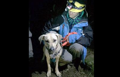 Dog rescued in Columbia Gorge